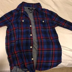 GapKids blue and red flannel